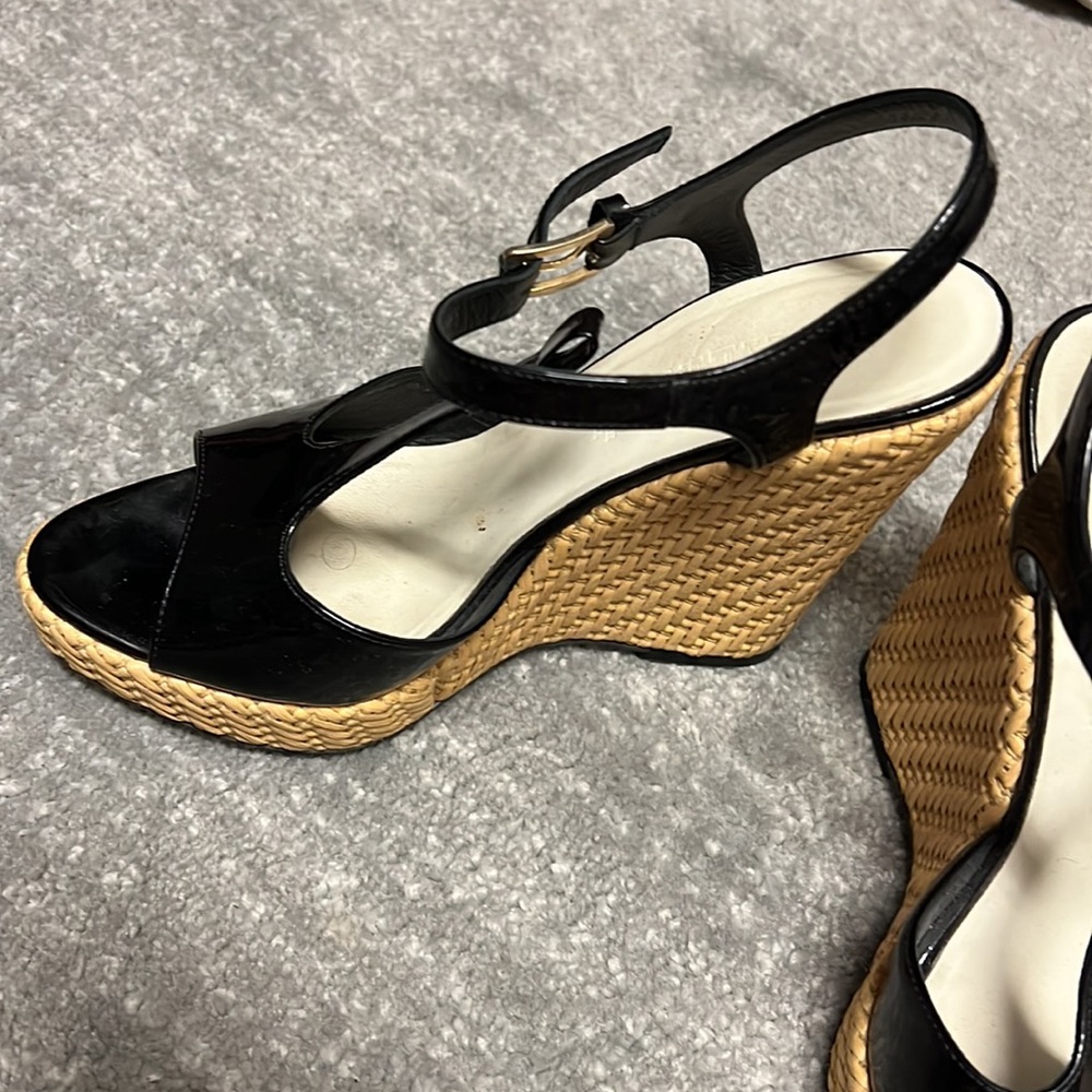 Bally Black and Tan Wedge Shoes - Picture 2 of 6